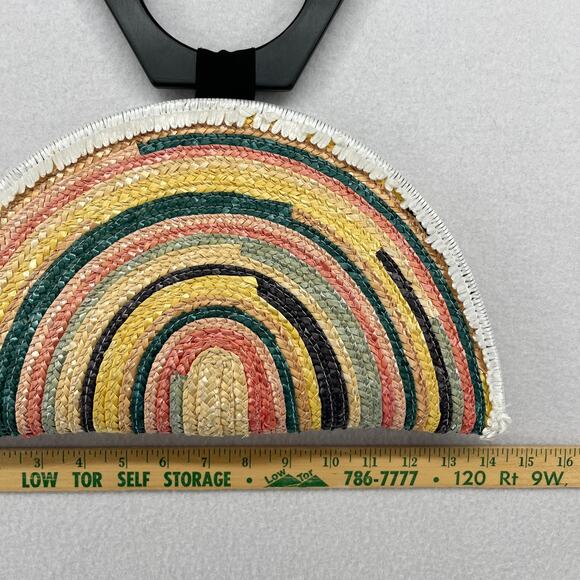 EUGENIA KIM Bag Luna Clutch Rainbow Straw Bracelet Handbag Yellow - Picture 9 of 10